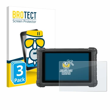 Front side of a product packaging with the brand logo BROTECT. Next to it is the device Autel MX900c shown with the correspond