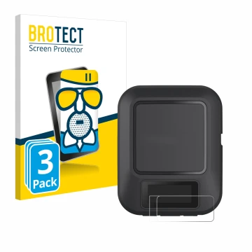 Front side of a product packaging with the brand logo BROTECT. Next to it is the device Garmin inReach Messenger shown with th