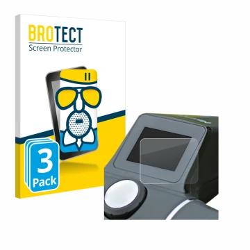 Front side of a product packaging with the brand logo BROTECT. Next to it is the device Motocaddy M7 Remote Electric Trolley s