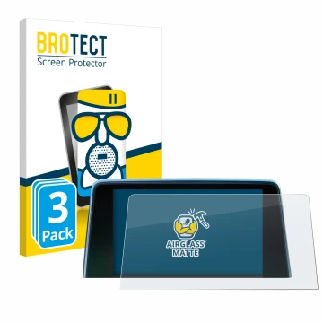 Front side of a product packaging with the brand logo BROTECT. Next to it is the device Peugeot 3008 2016 - 2020 shown with th