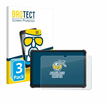 Front side of a product packaging with the brand logo BROTECT. Next to it is the device Oukitel RT7 Titan shown with the corre