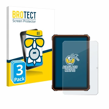 Front side of a product packaging with the brand logo BROTECT. Next to it is the device Blackview Active 6 shown with the corr