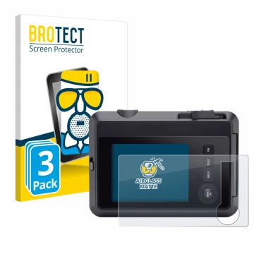 Front side of a product packaging with the brand logo BROTECT. Next to it is the device Leica SOFORT 2 shown with the correspo