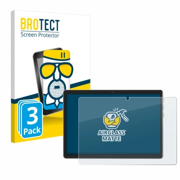Front side of a product packaging with the brand logo BROTECT. Next to it is the device Facetel Q6 shown with the correspondin