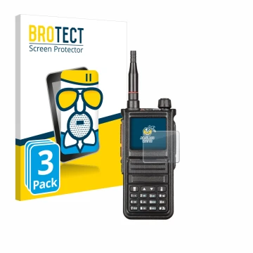Front side of a product packaging with the brand logo BROTECT. Next to it is the device Radtel RT-470X shown with the correspo