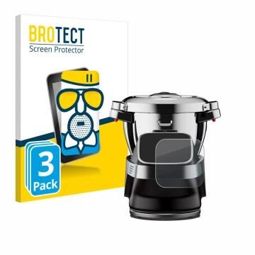 Front side of a product packaging with the brand logo BROTECT. Next to it is the device WMF Avantgarde shown with the correspo