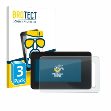 Front side of a product packaging with the brand logo BROTECT. Next to it is the device Shimano Steps SC-EN600 shown with the 