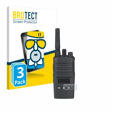Front side of a product packaging with the brand logo BROTECT. Next to it is the device Motorola XT460 shown with the correspo