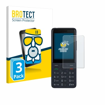 Front side of a product packaging with the brand logo BROTECT. Next to it is the device TCL Onetouch 4022s shown with the corr