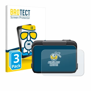 Front side of a product packaging with the brand logo BROTECT. Next to it is the device Insta360 Ace Pro shown with the corres
