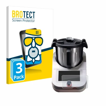 Front side of a product packaging with the brand logo BROTECT. Next to it is the device Ufesa TotalChef RK7 shown with the cor