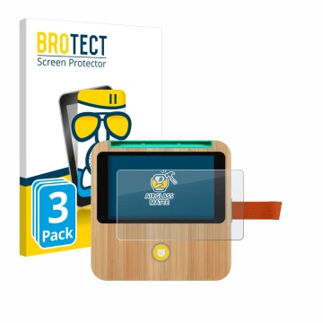 Front side of a product packaging with the brand logo BROTECT. Next to it is the device tigerbox Touch Plus shown with the cor