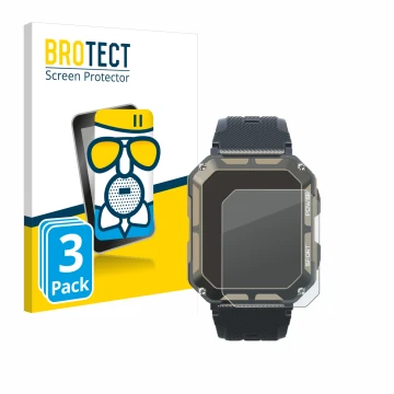 Front side of a product packaging with the brand logo BROTECT. Next to it is the device Blackview C20Pro 1.83