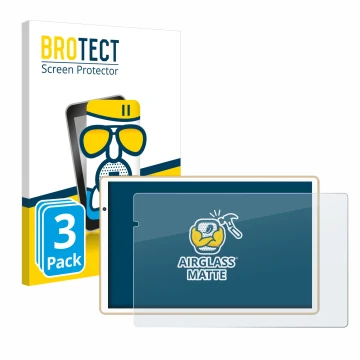 Front side of a product packaging with the brand logo BROTECT. Next to it is the device Facetel Q3 shown with the correspondin