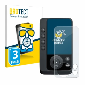 Front side of a product packaging with the brand logo BROTECT. Next to it is the device Profoto Connect Pro shown with the cor