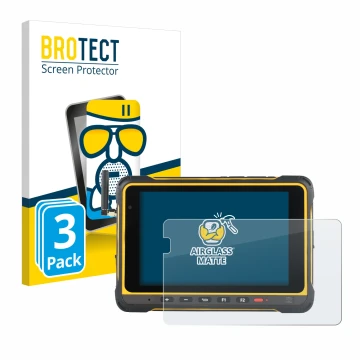 Front side of a product packaging with the brand logo BROTECT. Next to it is the device AIR3 7.3 shown with the corresponding 