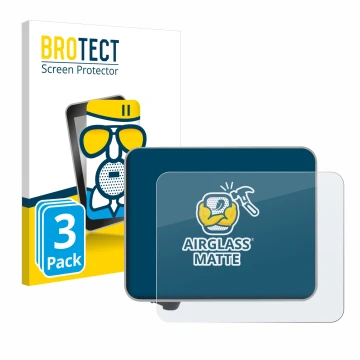 Front side of a product packaging with the brand logo BROTECT. Next to it is the device Bambu Lab A1 3D Printer shown with the