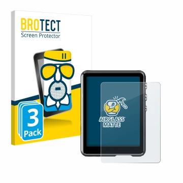 Front side of a product packaging with the brand logo BROTECT. Next to it is the device Mechen M3 shown with the corresponding