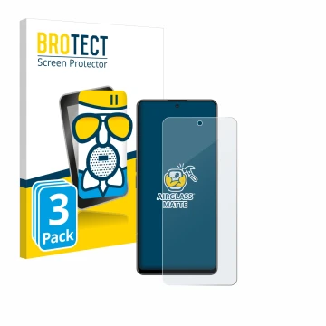 Front side of a product packaging with the brand logo BROTECT. Next to it is the device OnePlus Nord CE 3 Lite shown with the 