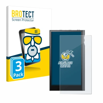 Front side of a product packaging with the brand logo BROTECT. Next to it is the device Astell&Kern Kann Ultra shown with the 
