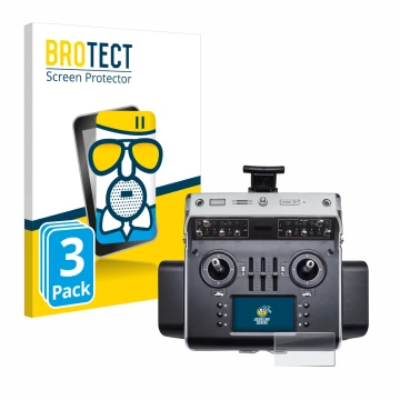 Front side of a product packaging with the brand logo BROTECT. Next to it is the device Graupner MC-32ex shown with the corres