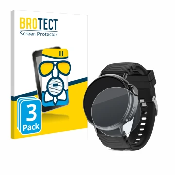 Front side of a product packaging with the brand logo BROTECT. Next to it is the device AMZSA GT88 shown with the correspondin