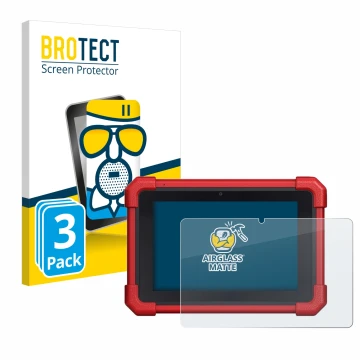Front side of a product packaging with the brand logo BROTECT. Next to it is the device Launch MOT IV (4) shown with the corre