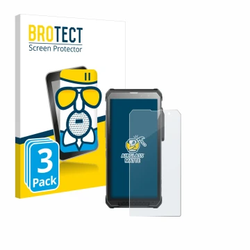 Front side of a product packaging with the brand logo BROTECT. Next to it is the device RugGear RG880 shown with the correspon