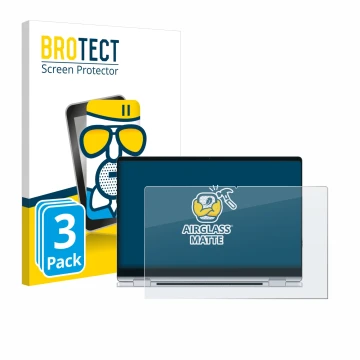 Front side of a product packaging with the brand logo BROTECT. Next to it is the device Samsung Galaxy Book4 360 15.6