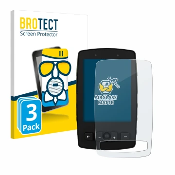 Front side of a product packaging with the brand logo BROTECT. Next to it is the device TwoNav Aventura 2 Plus shown with the 