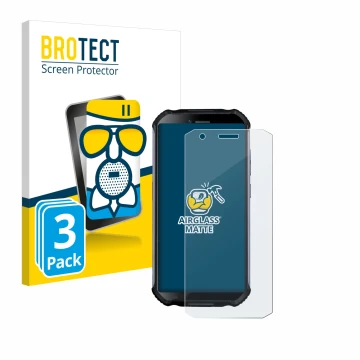 Front side of a product packaging with the brand logo BROTECT. Next to it is the device Doogee S41 Plus shown with the corresp