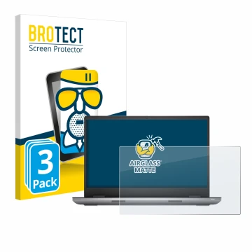 Front side of a product packaging with the brand logo BROTECT. Next to it is the device Dell Precision 7780 shown with the cor