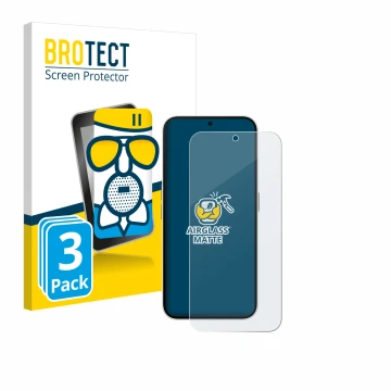 Front side of a product packaging with the brand logo BROTECT. Next to it is the device Nothing Phone (2a) shown with the corr