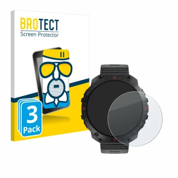 Front side of a product packaging with the brand logo BROTECT. Next to it is the device Polar Grit X2 Pro shown with the corre