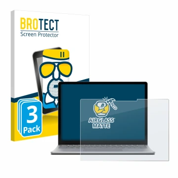 Front side of a product packaging with the brand logo BROTECT. Next to it is the device Microsoft Surface Laptop 6 15