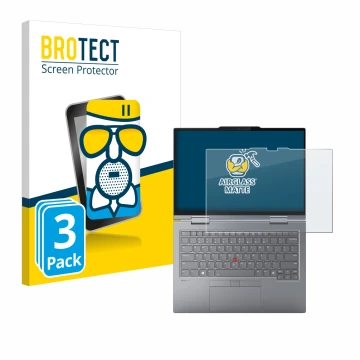 Front side of a product packaging with the brand logo BROTECT. Next to it is the device Lenovo ThinkPad X1 2-in-1 Gen 9 14