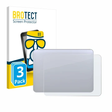 Front side of a product packaging with the brand logo BROTECT. Next to it is the device Apple Magic 3 (Touch Trackpad) shown w