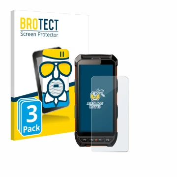 Front side of a product packaging with the brand logo BROTECT. Next to it is the device iDTronic C9 RED shown with the corresp