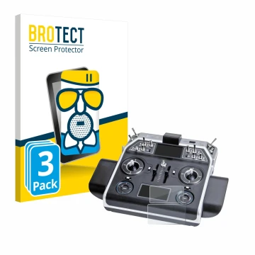 Front side of a product packaging with the brand logo BROTECT. Next to it is the device Graupner MC-28 shown with the correspo