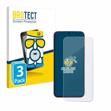 Front side of a product packaging with the brand logo BROTECT. Next to it is the device Huawei Pura 70 shown with the correspo