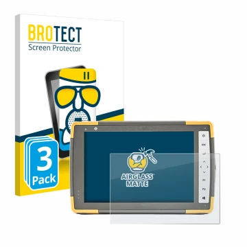 Front side of a product packaging with the brand logo BROTECT. Next to it is the device Topcon FC-6000 shown with the correspo