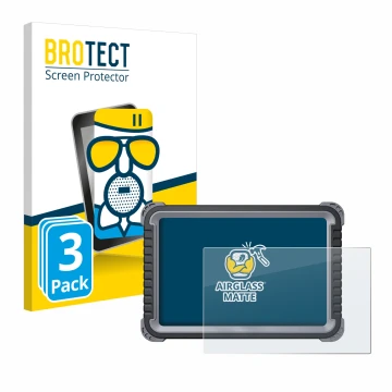 Front side of a product packaging with the brand logo BROTECT. Next to it is the device Topdon Phoenix Plus shown with the cor