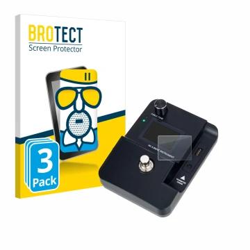 Front side of a product packaging with the brand logo BROTECT. Next to it is the device Harley Benton AirBorne Pro 5.8Ghz show
