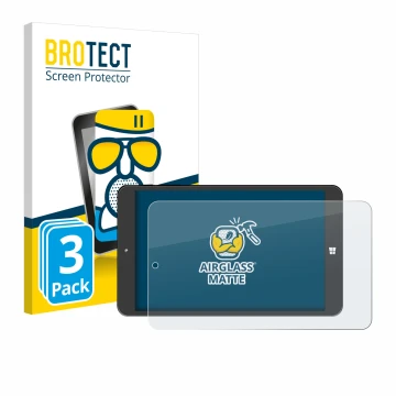 Front side of a product packaging with the brand logo BROTECT. Next to it is the device SZTPS Tablet 8