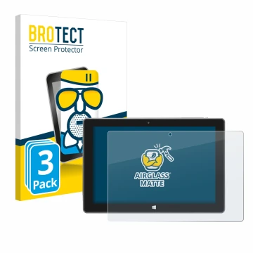 Front side of a product packaging with the brand logo BROTECT. Next to it is the device SZTPS Tablet 10.1