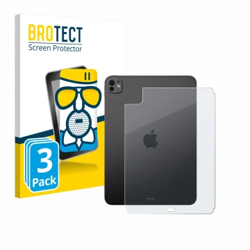 Front side of a product packaging with the brand logo BROTECT. Next to it is the device Apple iPad Pro 11