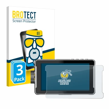 Front side of a product packaging with the brand logo BROTECT. Next to it is the device Viltrox DC-550 Pro shown with the corr