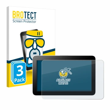 Front side of a product packaging with the brand logo BROTECT. Next to it is the device Wacom One 12 shown with the correspond