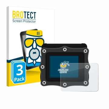 Front side of a product packaging with the brand logo BROTECT. Next to it is the device Shearwater Perdix dive computer shown 