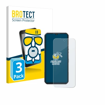 Front side of a product packaging with the brand logo BROTECT. Next to it is the device Oukitel WP35 5G shown with the corresp
